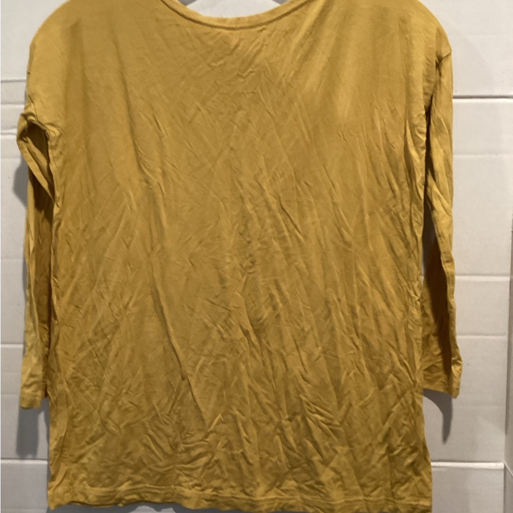 Ladies Piko girl Mustard Long Sleeve Blouse size small
